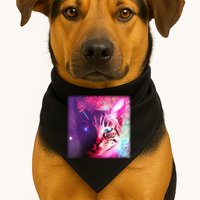 Spacy Galaxy Alien Cat USA-Made Doggie Bandana