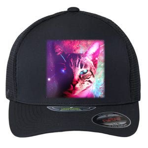 Spacy Galaxy Alien Cat Flexfit Unipanel Trucker Cap