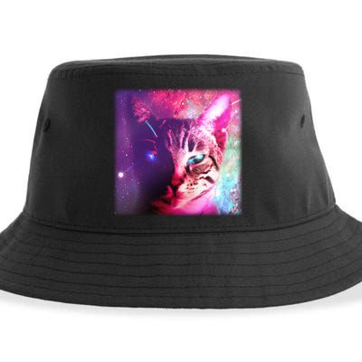 Spacy Galaxy Alien Cat Sustainable Bucket Hat