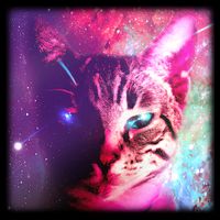 Spacy Galaxy Alien Cat 7-Panel Snapback Hat