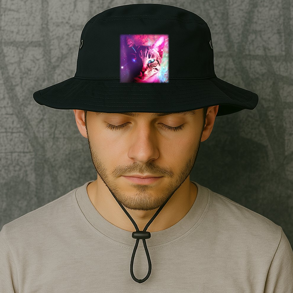Spacy Galaxy Alien Cat Bucket Hat