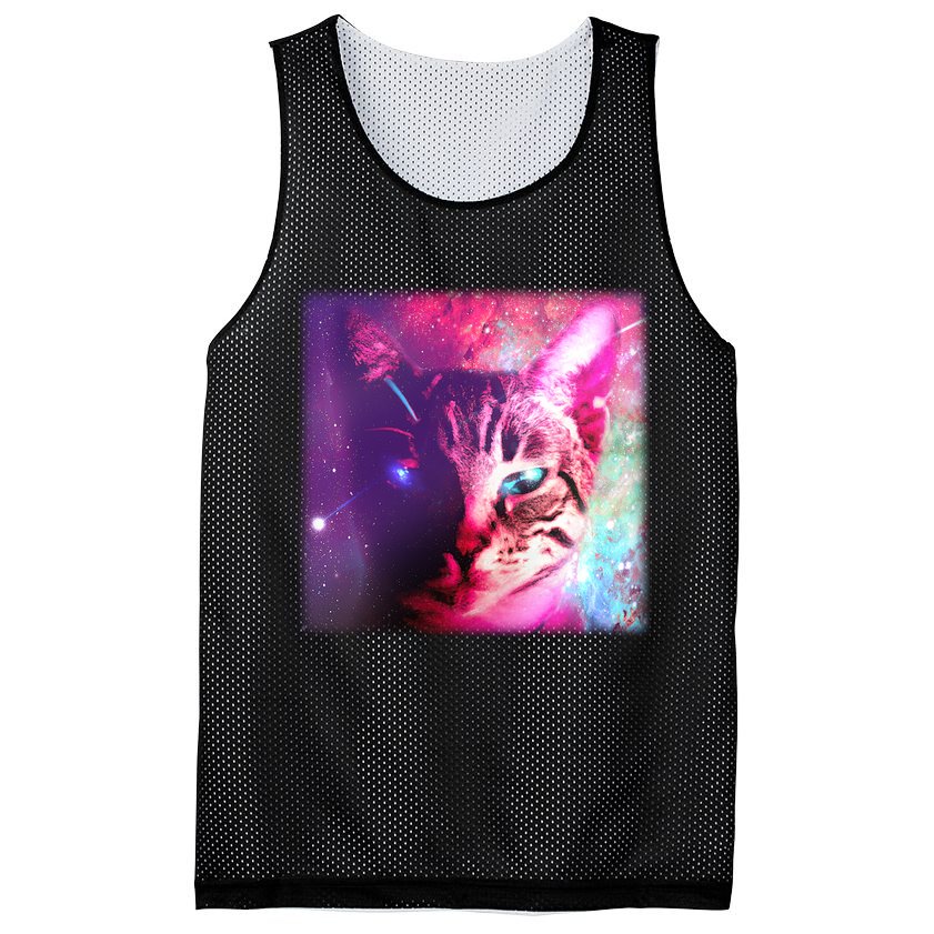 Spacy Galaxy Alien Cat Mesh Reversible Basketball Jersey Tank
