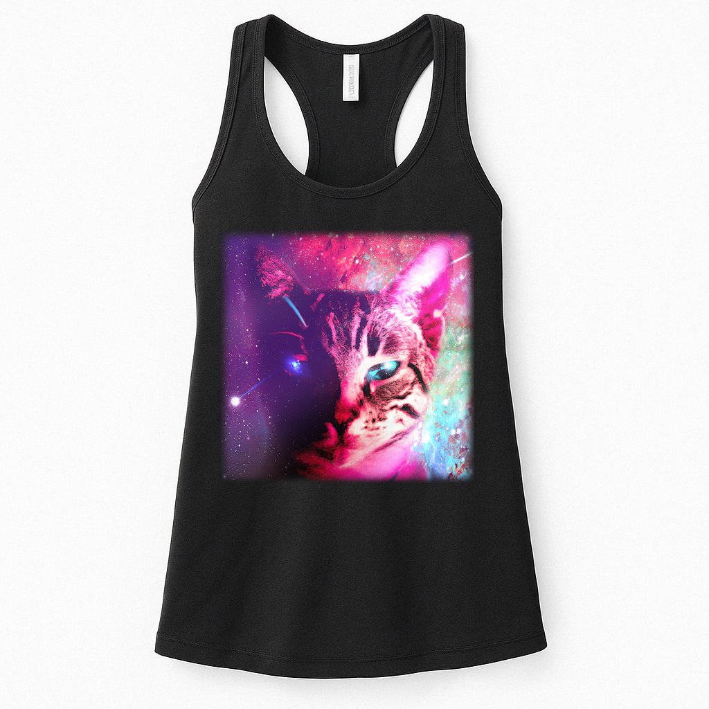 Spacy Galaxy Alien Cat Womens Tank Top