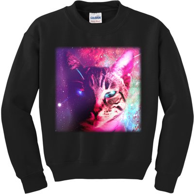 Spacy Galaxy Alien Cat Kids Sweatshirt