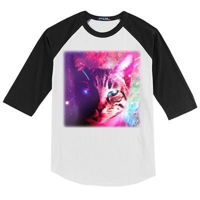 Spacy Galaxy Alien Cat Kids Colorblock Raglan Jersey