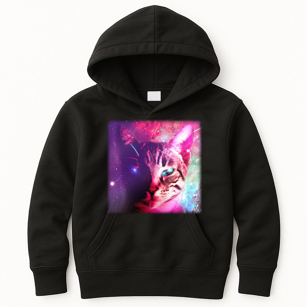 Spacy Galaxy Alien Cat Kids Hoodie