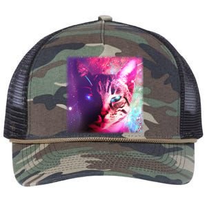 Spacy Galaxy Alien Cat Retro Rope Trucker Hat Cap