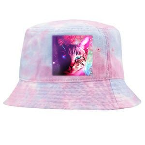 Spacy Galaxy Alien Cat Tie-Dyed Bucket Hat