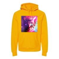 Spacy Galaxy Alien Cat Premium Hoodie