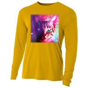 Spacy Galaxy Alien Cat Cooling Performance Long Sleeve Crew