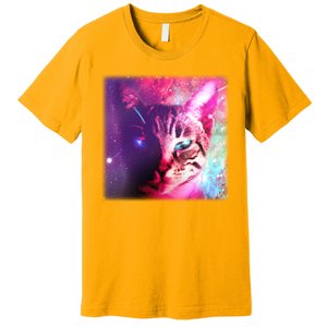 Spacy Galaxy Alien Cat Premium T-Shirt