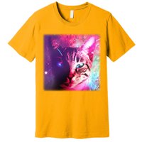 Spacy Galaxy Alien Cat Premium T-Shirt