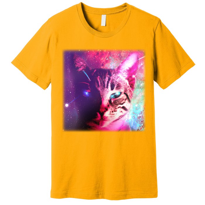 Spacy Galaxy Alien Cat Premium T-Shirt