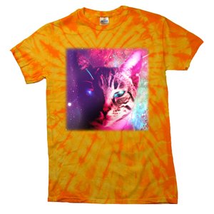 Spacy Galaxy Alien Cat Tie-Dye T-Shirt