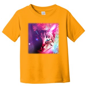 Spacy Galaxy Alien Cat Toddler T-Shirt