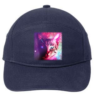 Spacy Galaxy Alien Cat 7-Panel Snapback Hat