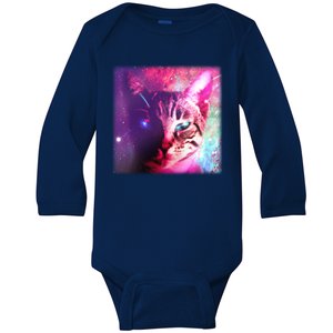 Spacy Galaxy Alien Cat Baby Long Sleeve Bodysuit