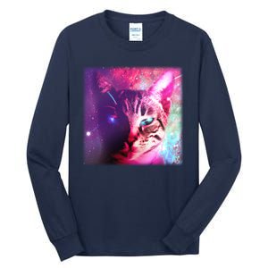 Spacy Galaxy Alien Cat Tall Long Sleeve T-Shirt