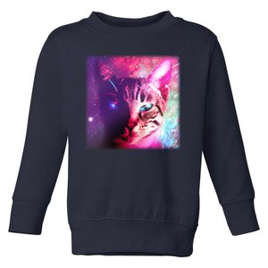 Spacy Galaxy Alien Cat Toddler Sweatshirt