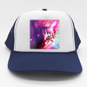 Spacy Galaxy Alien Cat Trucker Hat