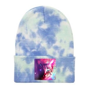 Spacy Galaxy Alien Cat Tie Dye 12in Knit Beanie