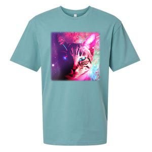 Spacy Galaxy Alien Cat Sueded Cloud Jersey T-Shirt