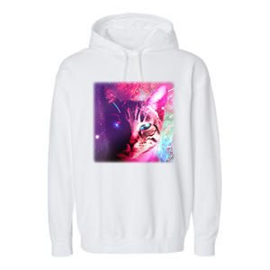 Spacy Galaxy Alien Cat Garment-Dyed Fleece Hoodie