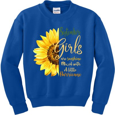 September Girl Are Sunshine Mixed Little Hurricane Flower Gift Kids Sweatshirt