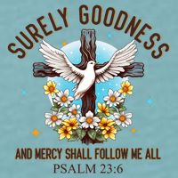Surely Goodness And Mercy Shall Follow Me - Psalm 23:6 Sueded Cloud Jersey T-Shirt
