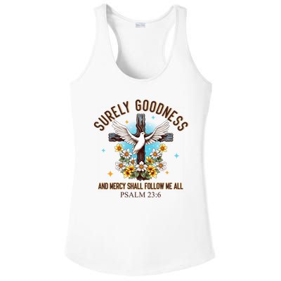 Surely Goodness And Mercy Shall Follow Me - Psalm 23:6 Ladies PosiCharge Competitor Racerback Tank