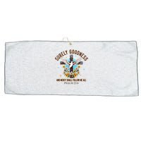 Surely Goodness And Mercy Shall Follow Me - Psalm 23:6 Large Microfiber Waffle Golf Towel