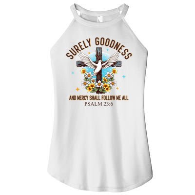 Surely Goodness And Mercy Shall Follow Me - Psalm 23:6 Women's Perfect Tri Rocker Tank