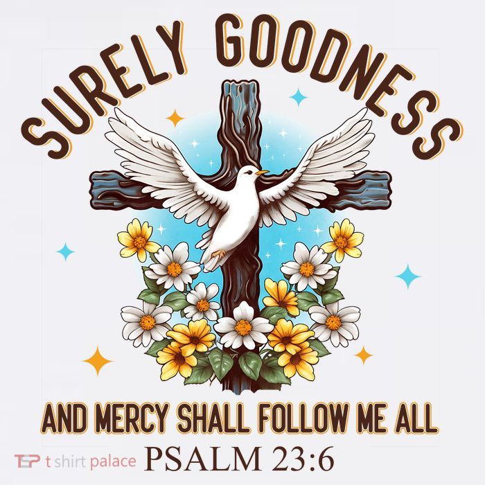Surely Goodness And Mercy Shall Follow Me - Psalm 23:6 Women's V-Neck T-Shirt