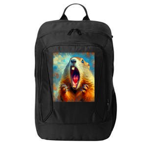 Scream Groundhog Artistic Groundhog Day City Backpack