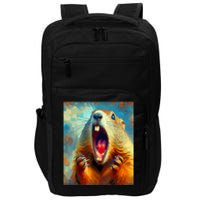 Scream Groundhog Artistic Groundhog Day Impact Tech Backpack