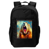 Scream Groundhog Artistic Groundhog Day Daily Commute Backpack