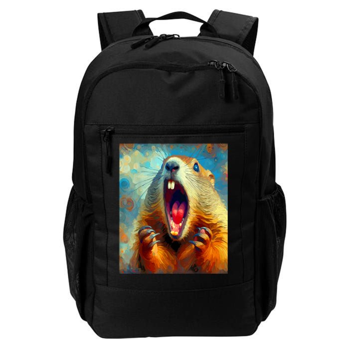 Scream Groundhog Artistic Groundhog Day Daily Commute Backpack