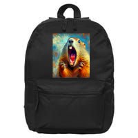 Scream Groundhog Artistic Groundhog Day 16 in Basic Backpack