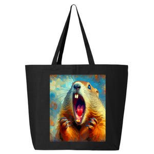 Scream Groundhog Artistic Groundhog Day 25L Jumbo Tote