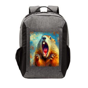 Scream Groundhog Artistic Groundhog Day Vector Backpack