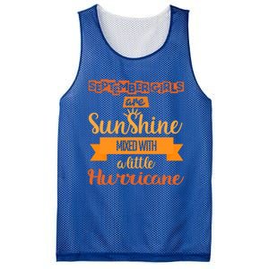 September Girls Are Sunshine Mixed With A Little Hurricane Cool Gift Mesh Reversible Basketball Jersey Tank