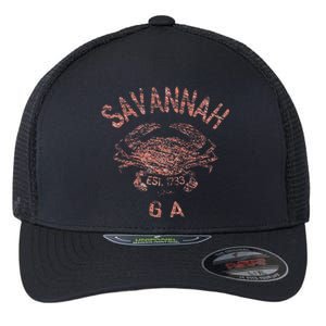 Savannah Ga Atlantic Blue Crab Flexfit Unipanel Trucker Cap