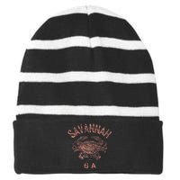 Savannah Ga Atlantic Blue Crab Striped Beanie with Solid Band