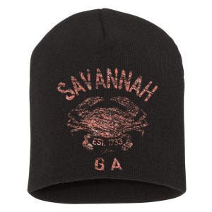 Savannah Ga Atlantic Blue Crab Short Acrylic Beanie