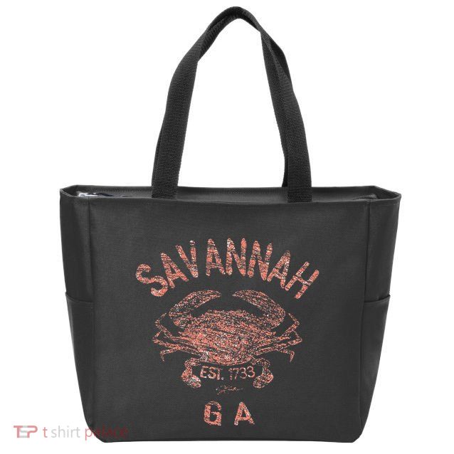 Savannah Ga Atlantic Blue Crab Zip Tote Bag