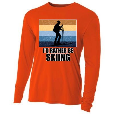 Ski Gift And Id Rather Be Skiing Gift Cooling Performance Long Sleeve Crew