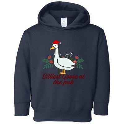 Silliest Goose At The Pub Merry Christmas Toddler Hoodie