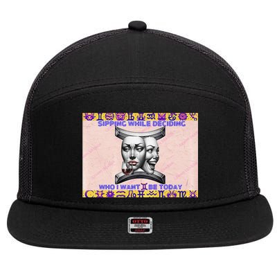 Stylish Gemini And Wine Season Design Premium 7 Panel Mesh Trucker Snapback Hat