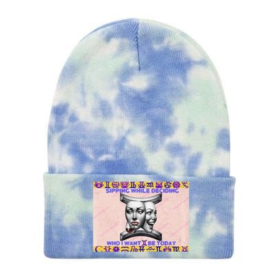 Stylish Gemini And Wine Season Design Premium Tie Dye 12in Knit Beanie