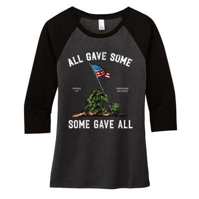 Some Gave All, Memorial Day Women's Tri-Blend 3/4-Sleeve Raglan Shirt